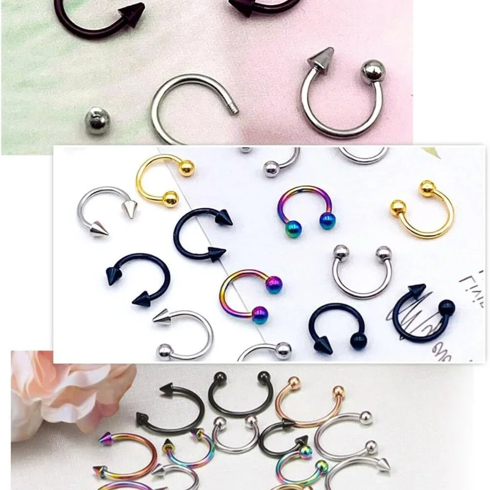 36PCS Stainless Steel Horseshoe Nose Septum Rings Variety Pack for Men Women - Picture 7 of 7
